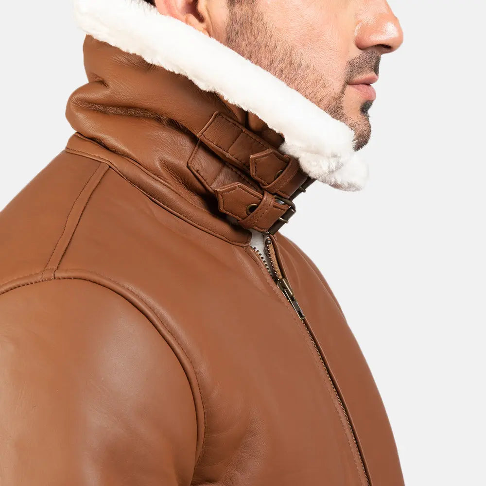 Francis B-3 Brown Leather Bomber Jacket Super Star Jacket