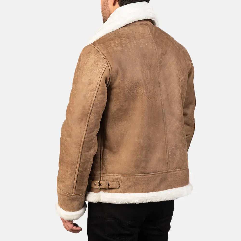 Francis B-3 Distressed Brown Leather Bomber Jacket Super Star Jacket