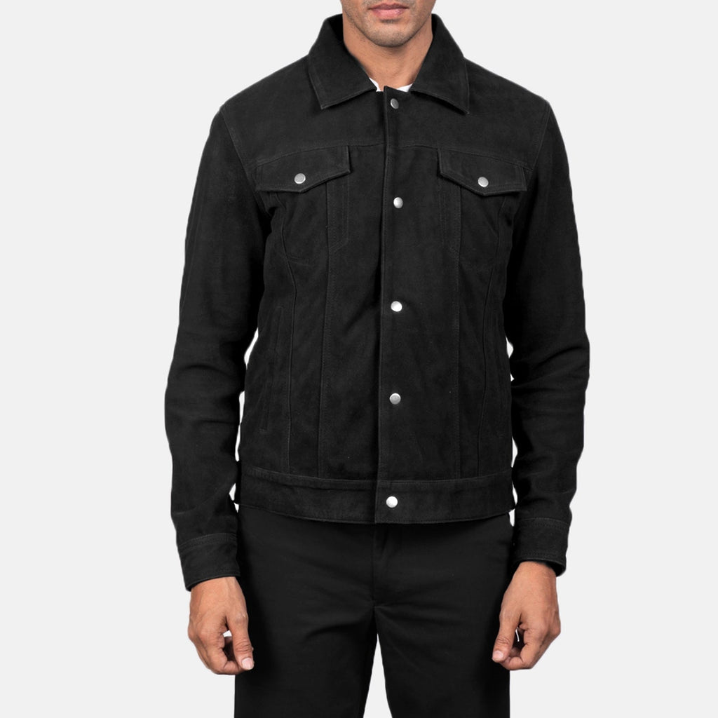 Stallon Black Suede Trucker Jacket Super Star Jacket