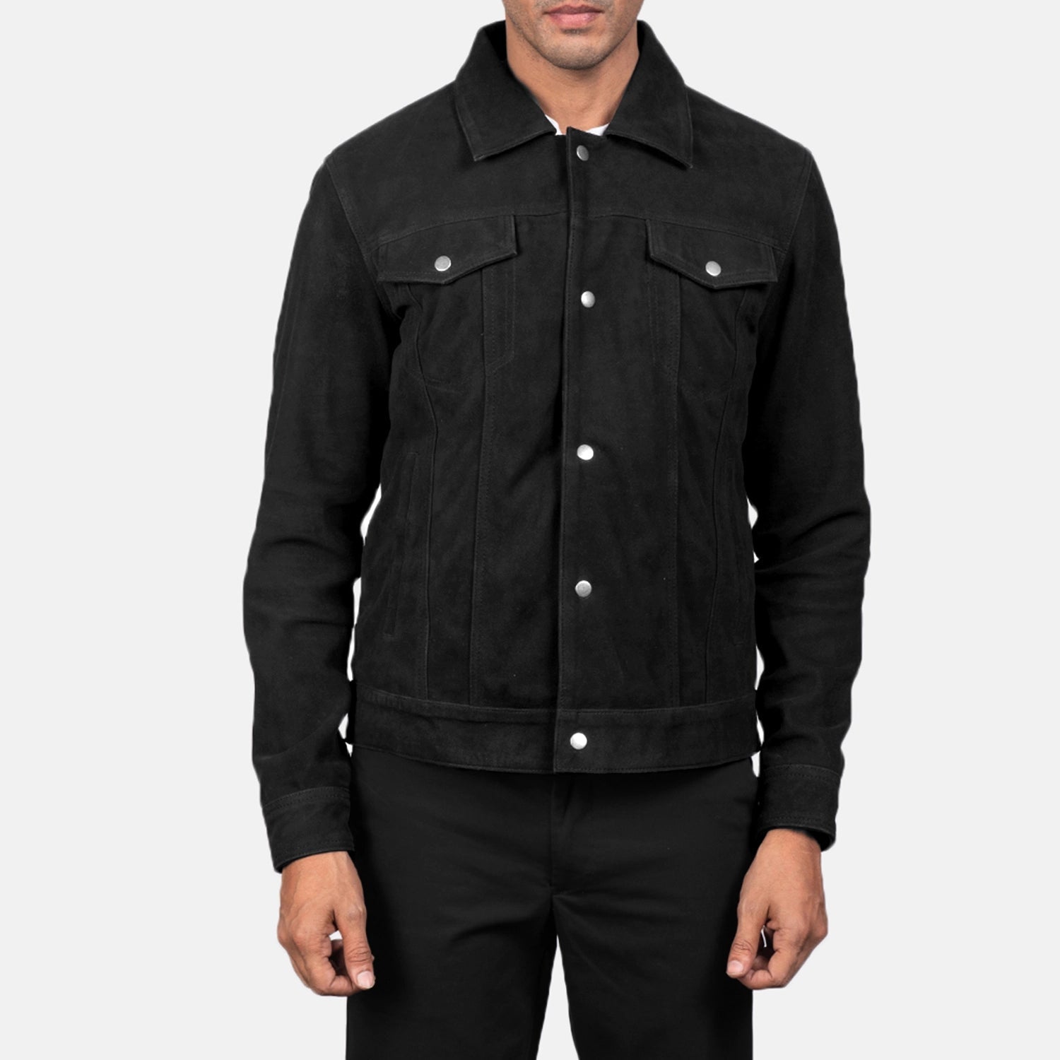 Stallon Black Suede Trucker Jacket Super Star Jacket