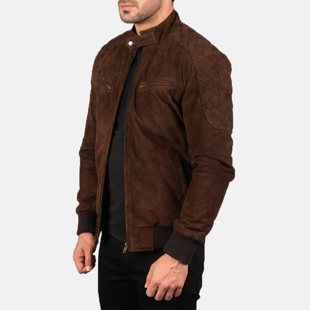 Sven Mocha Suede Bomber Jacket Super Star Jacket