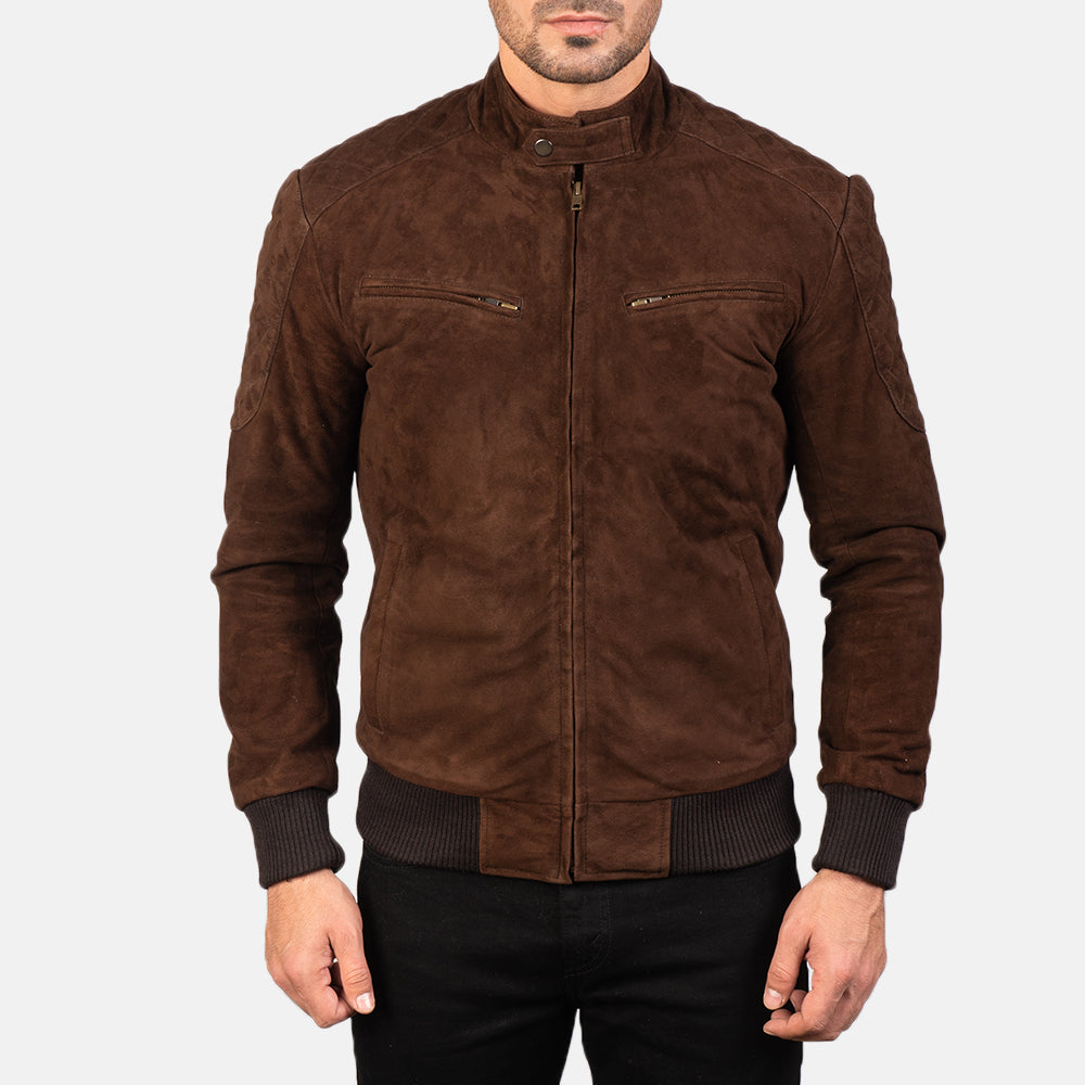 Sven Mocha Suede Bomber Jacket Super Star Jacket