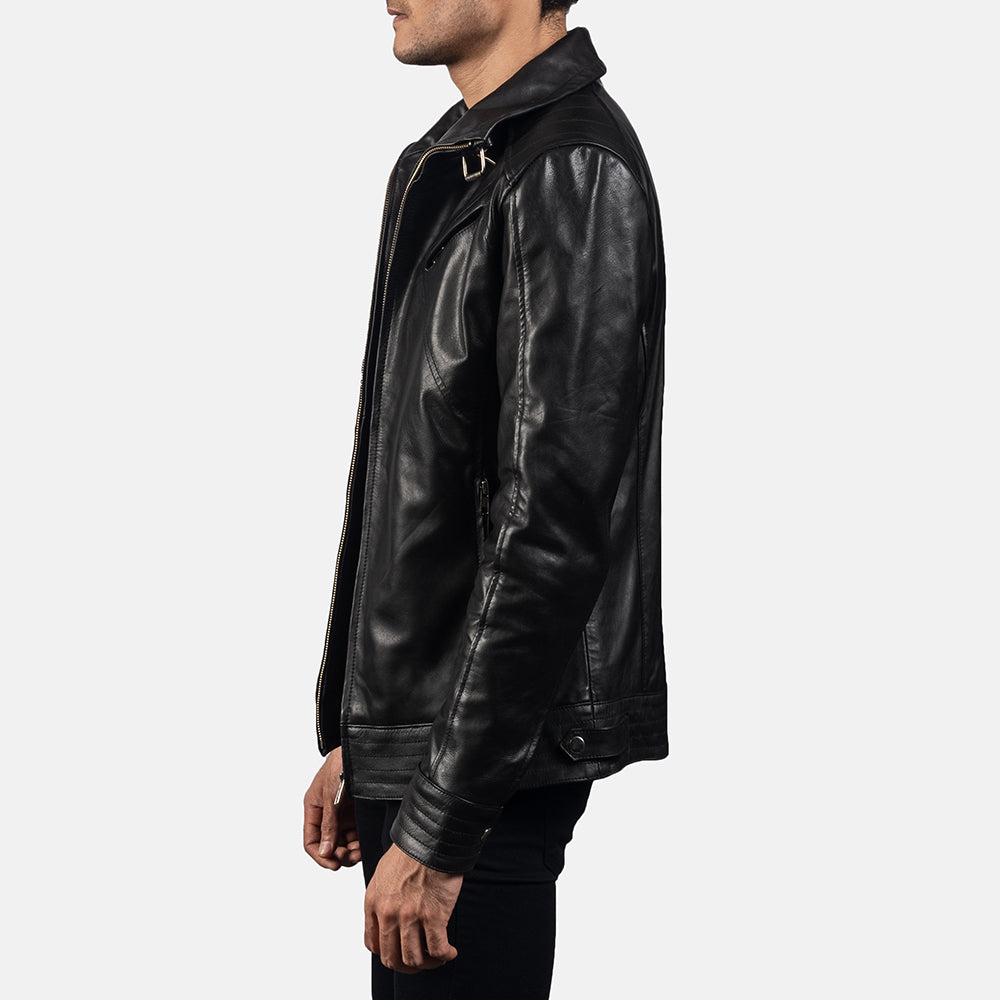 Legacy Black Leather Biker Jacket Super Star Jacket