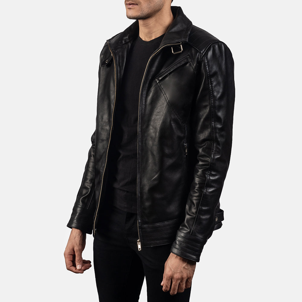 Legacy Black Leather Biker Jacket Super Star Jacket