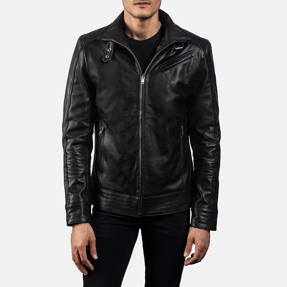 Legacy Black Leather Biker Jacket Super Star Jacket