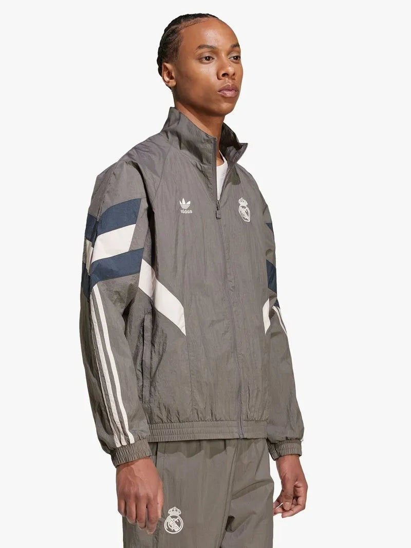Mens adidas Real Madrid Grey Track Jacket Super Star Jacket