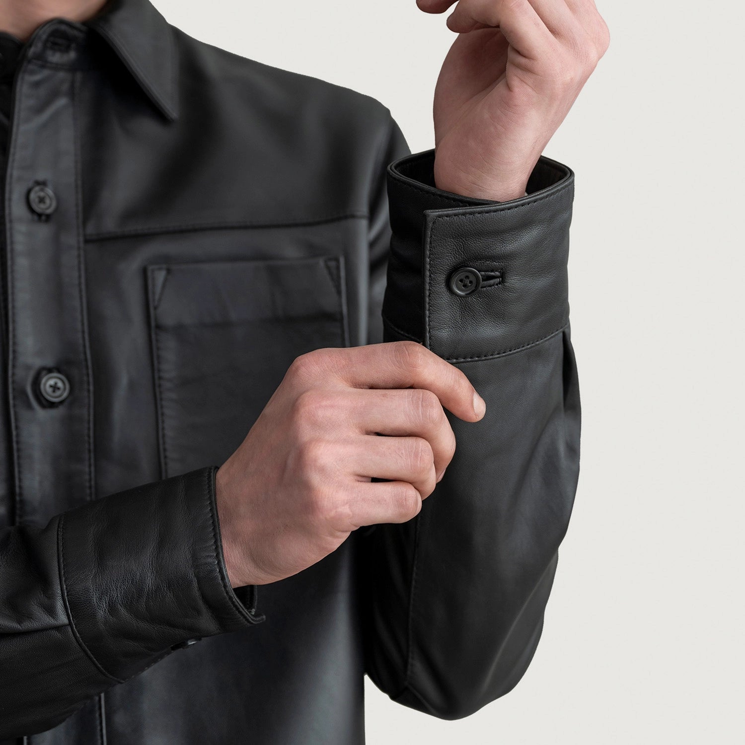 Scout Black Leather Shirt Super Star Jacket