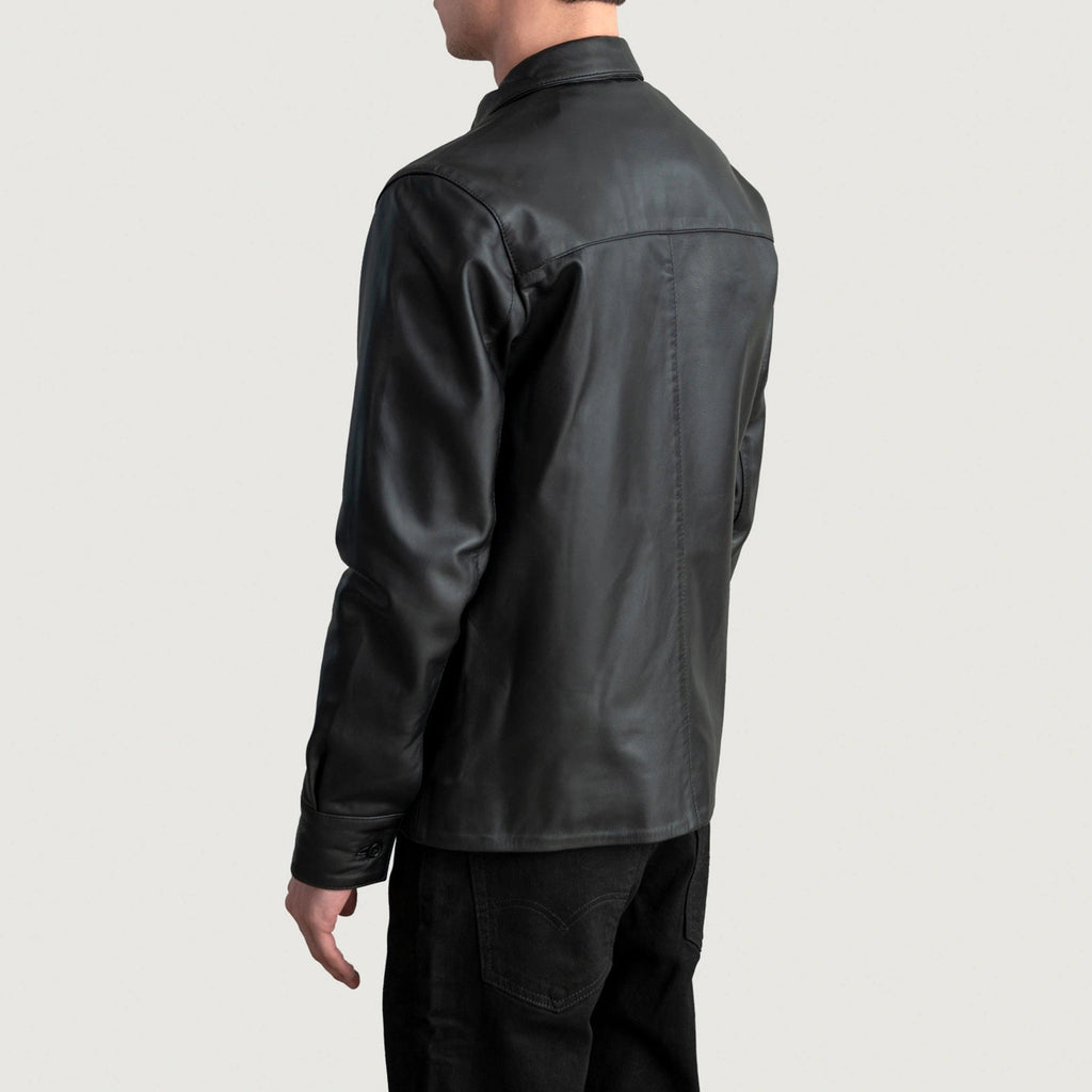 Scout Black Leather Shirt Super Star Jacket
