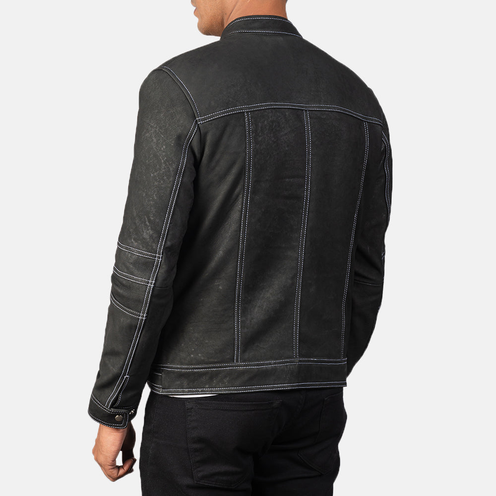 Youngster Distressed Black Leather Jacket Super Star Jacket