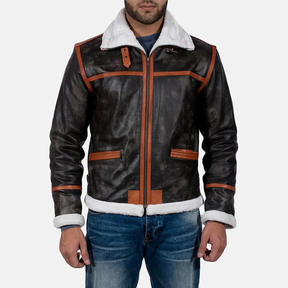 Alpine Brown Fur Leather Jacket Super Star Jacket