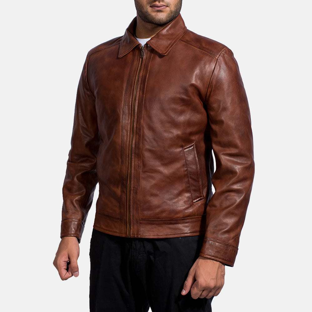 Inferno Brown Leather Jacket Super Star Jacket