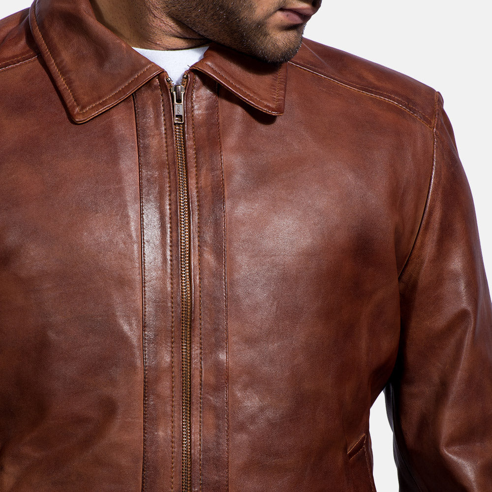 Inferno Brown Leather Jacket Super Star Jacket
