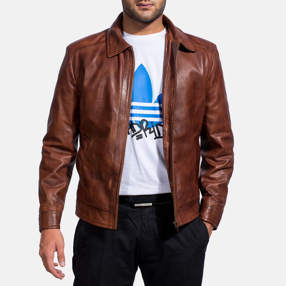 Inferno Brown Leather Jacket Super Star Jacket