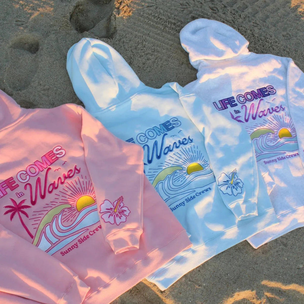 “Life Comes in Waves” Oversized “Blush Pink” Hoodie Superstar Jacket