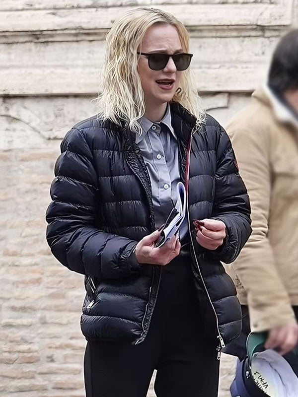 My Spy The Eternal City 2024 Anna Faris Black Puffer Jacket Superstar Jacket