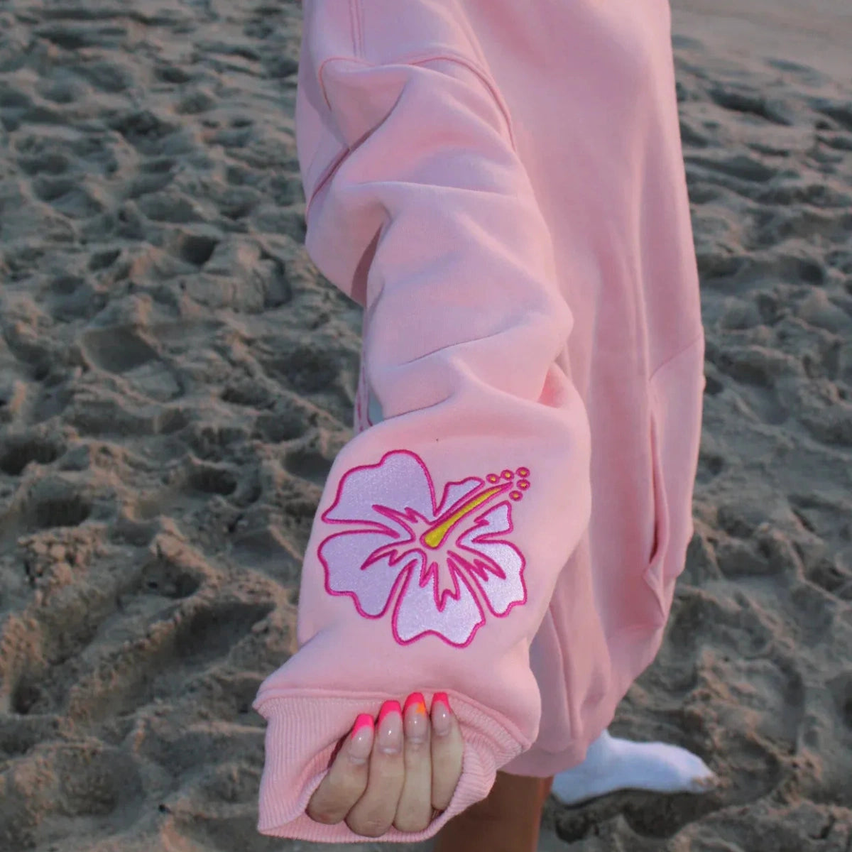 “Life Comes in Waves” Oversized “Blush Pink” Hoodie Superstar Jacket