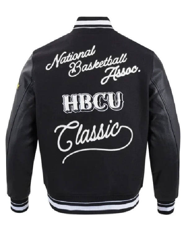 Men’s Pro Standard Black 2024 NBA All-Star Game x HBCU Classic Varsity Jacket Super Star Jacket