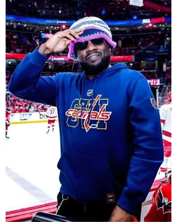 NHL Washington Capitals Navy Blue Pullover Hoodie Superstar Jacket