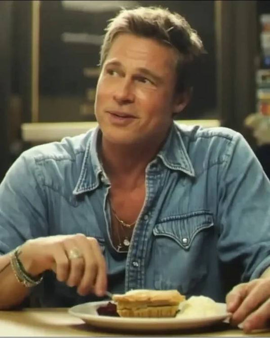 F1 The Movie Brad Pitt Western Denim Shirt Super Star Jacket