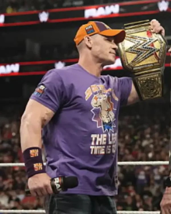 John Cena Monday Night RAW Purple T-Shirt Superstar Jacket