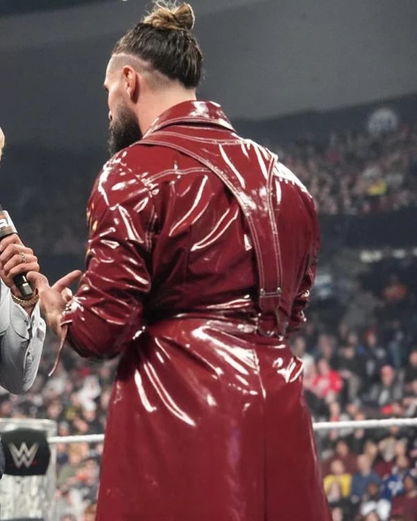 Seth Rollins Monday Night RAW Leather Trench Coat Super Star Jacket
