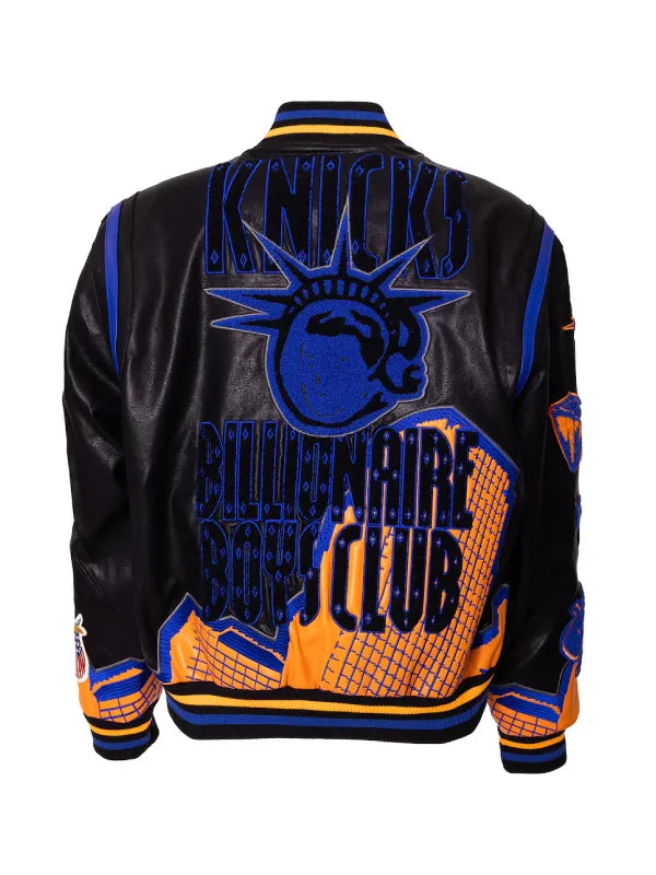 NY Knicks 2025 Billionaire Boys Club Leather Jacket Super Star Jacket