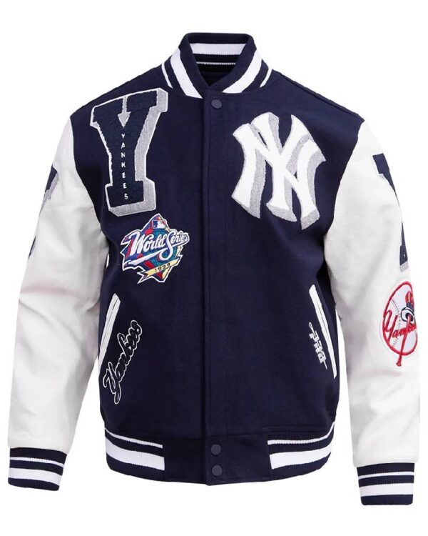 New York Yankees Mashup Wool & Leather Varsity Jacket Superstar Jacket