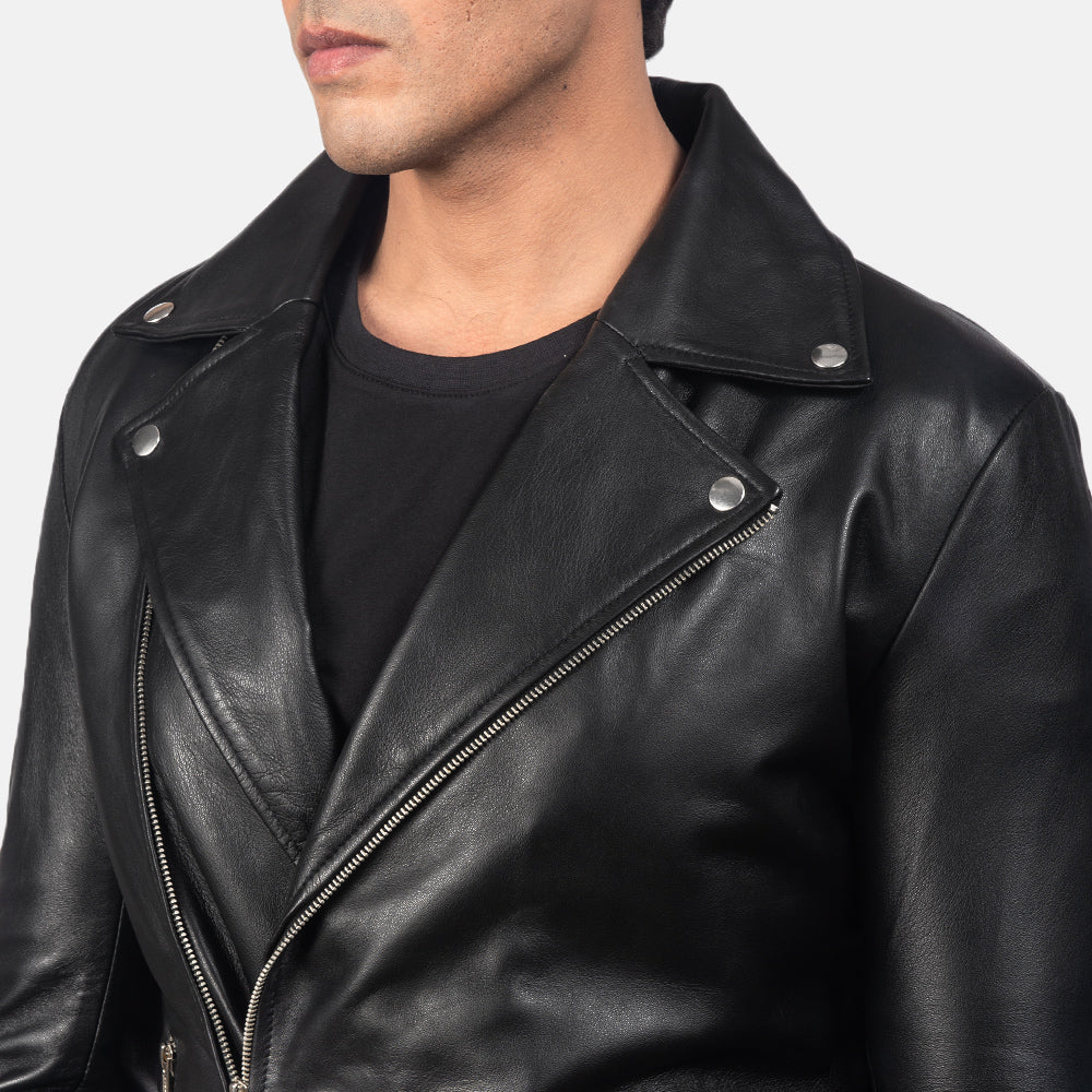 Noah Black Leather Biker Jacket Super Star Jacket