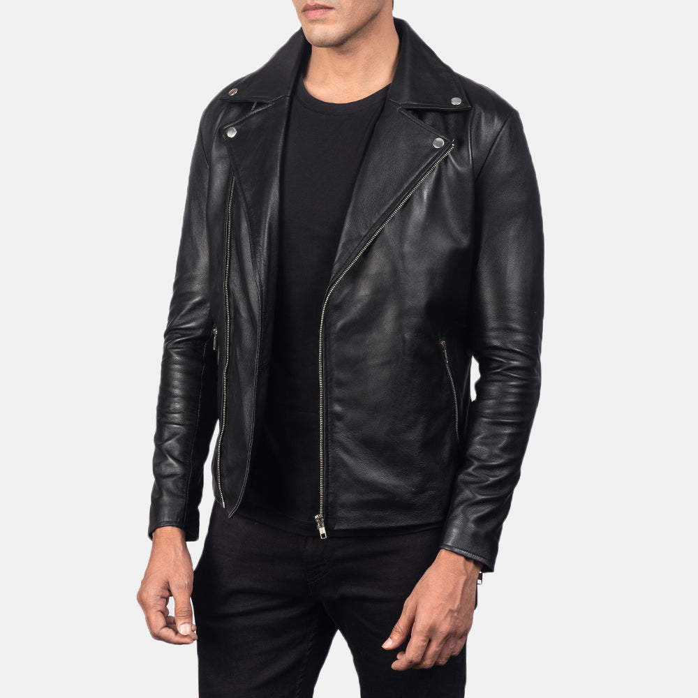 Noah Black Leather Biker Jacket Super Star Jacket