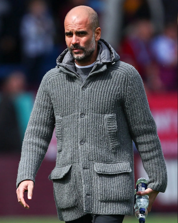 Pep Guardiola Grey Oversize Cardigan Super Star Jacket