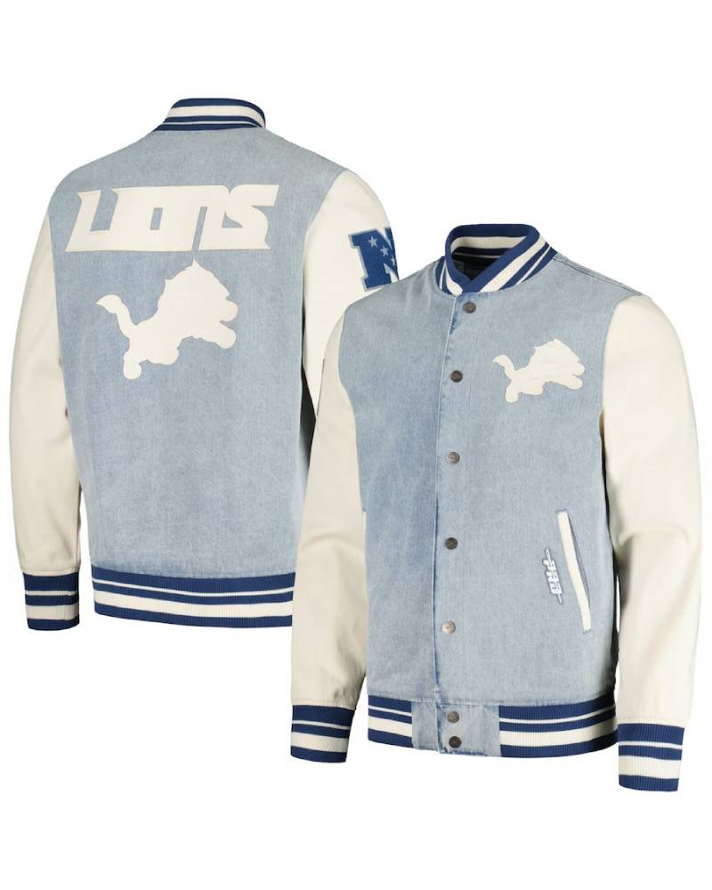 Pro Standard Denim Detroit Lions Varsity Blues Jacket Superstar Jacket