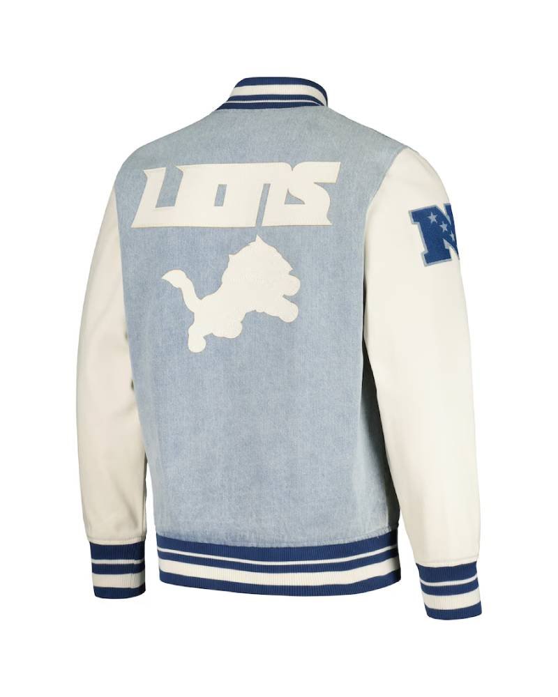 Pro Standard Denim Detroit Lions Varsity Blues Jacket Superstar Jacket