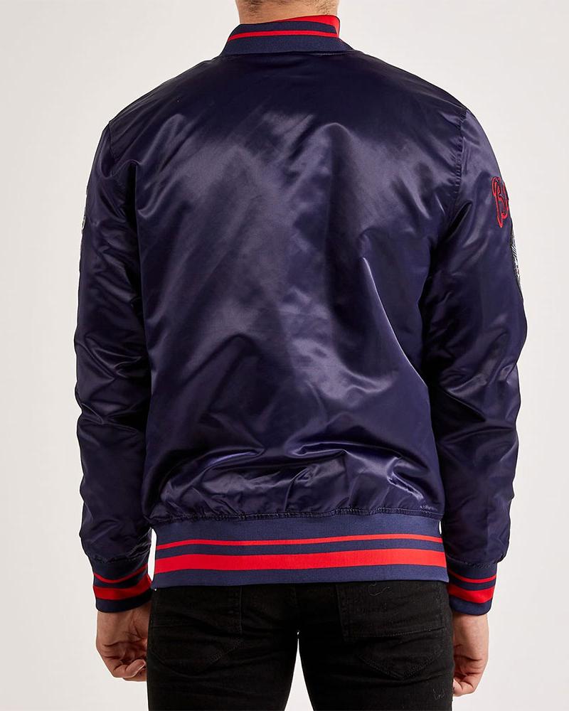 Atlanta Braves World Series Navy Varsity Satin Jacket Super Star Jacket