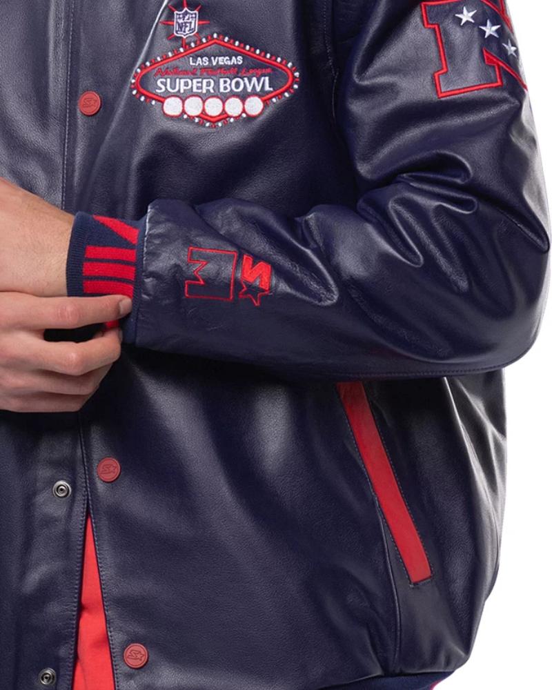 Starter Men’s Super Bowl LVIII Lucky Leather Jacket Super Star Jacket
