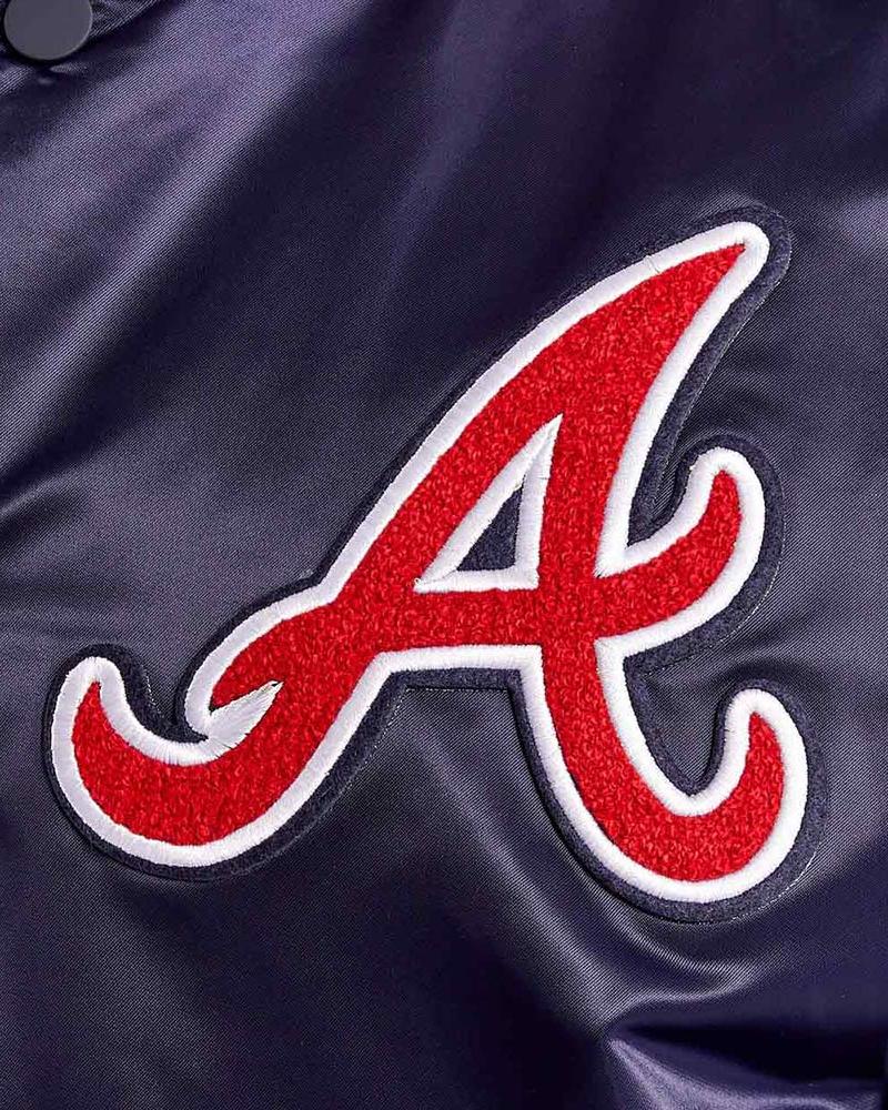 Atlanta Braves World Series Navy Varsity Satin Jacket Super Star Jacket