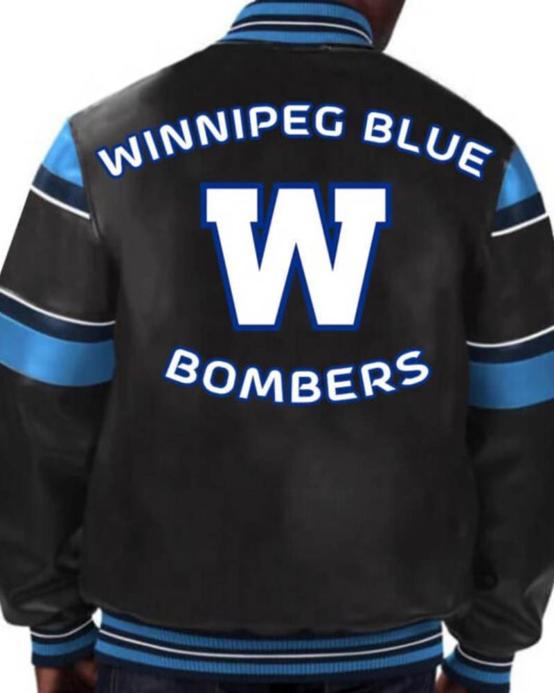 CFL Winnipeg Blue Bombers Multicolor Leather Jacket Super Star Jacket