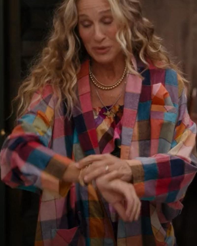 And Just Like That Carrie Bradshaw Rainbow Jacket Super Star Jacket