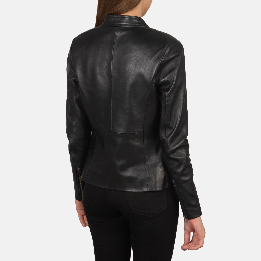 Rave Black Leather Biker Jacket Super Star Jacket
