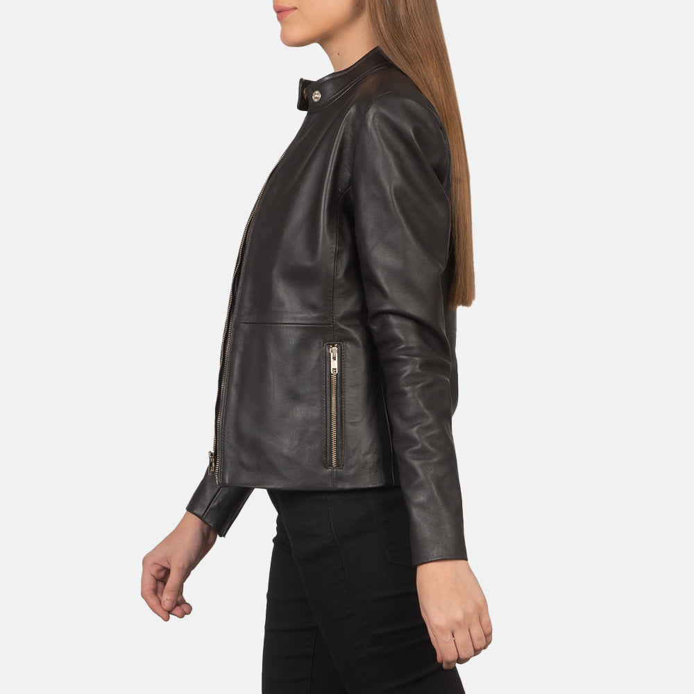 Rave Brown Leather Biker Jacket Super Star Jacket