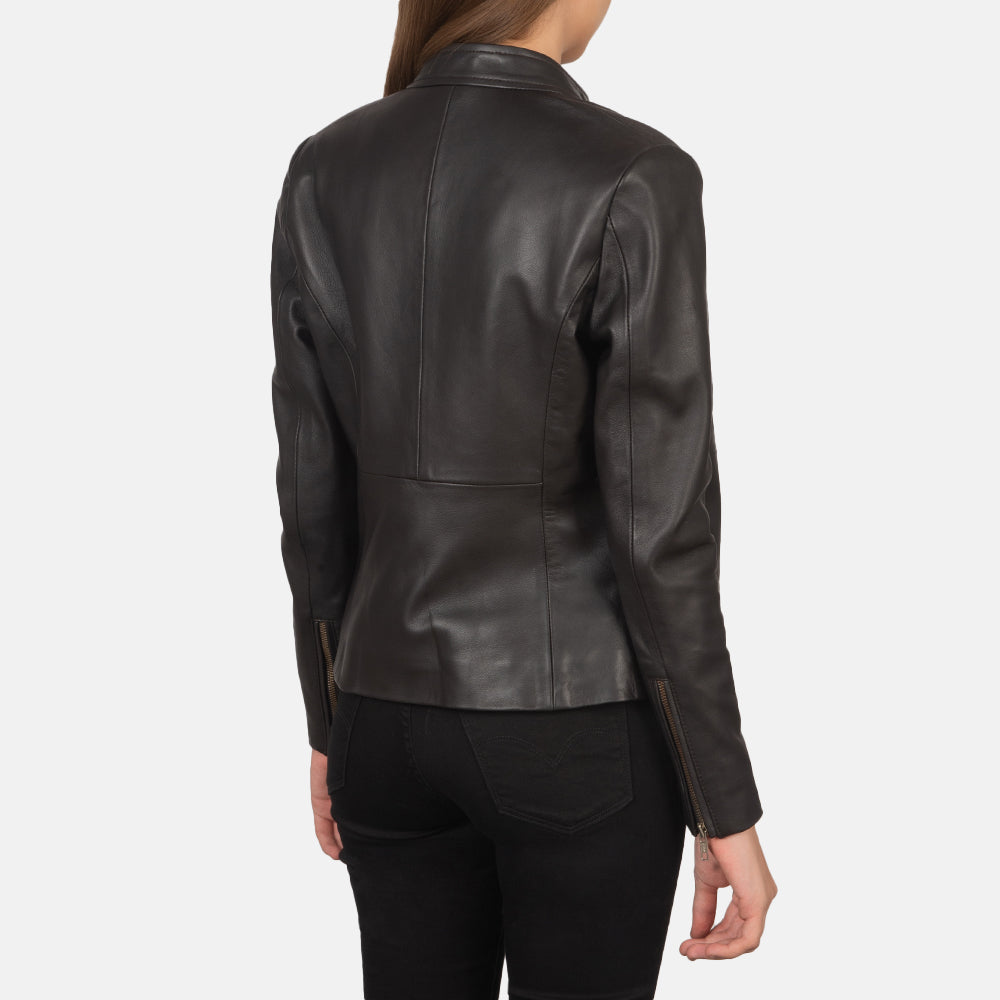 Rave Brown Leather Biker Jacket Super Star Jacket
