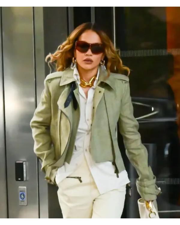 Rita Ora NYC 2025 Green Jacket