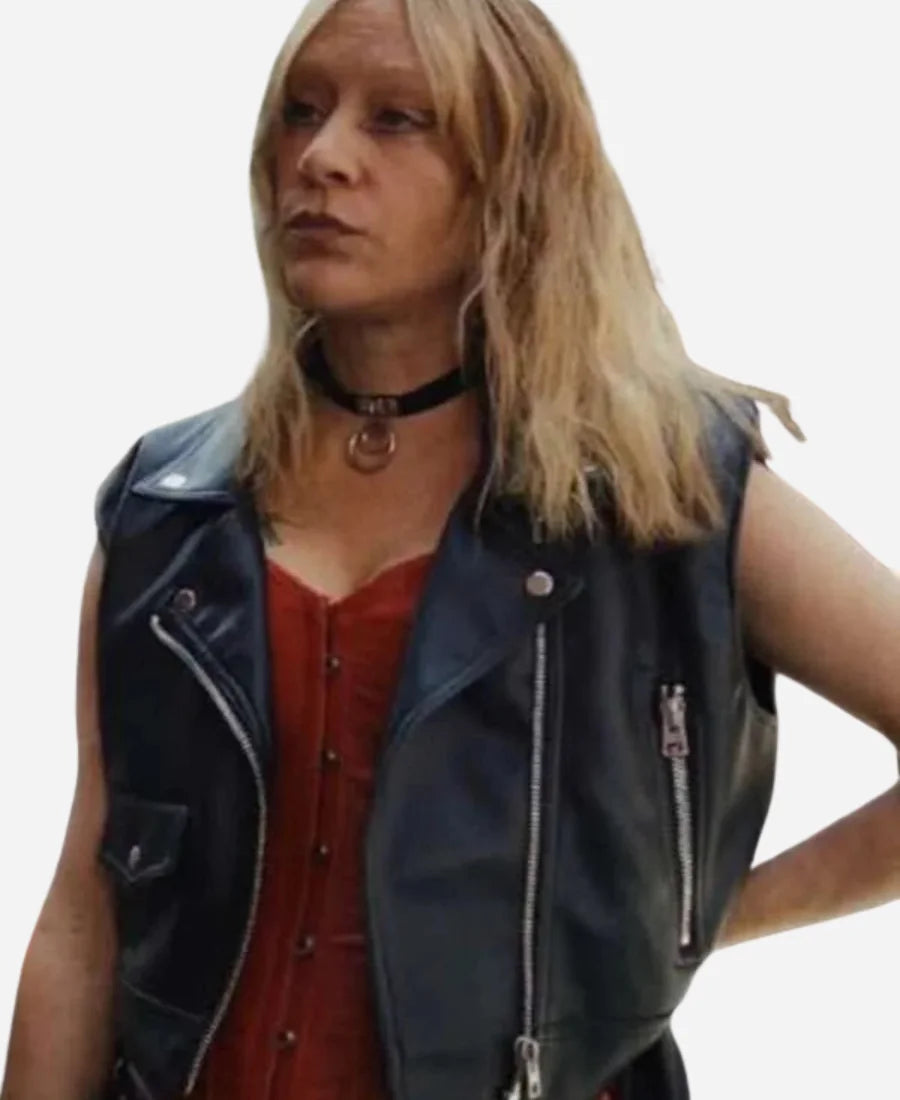 Ruby Ruin Poker Face Black Leather Vest