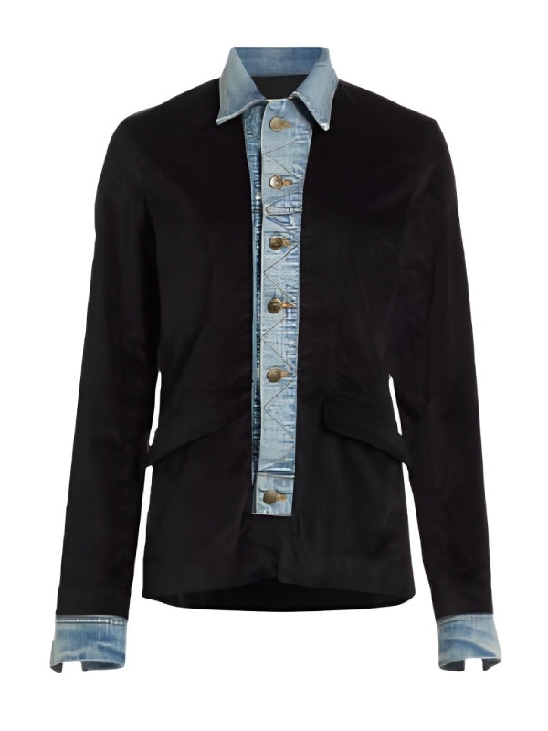 Shrinking S02 Christa Miller Denim Trim Blazer Super Star Jacket
