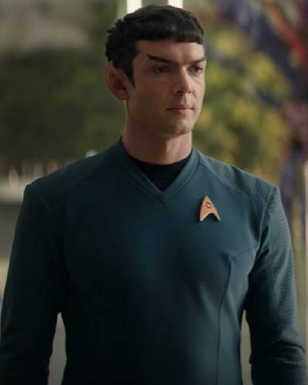 Star Trek Strange New Worlds Ethan Peck Blue Shirt Superstar Jacket