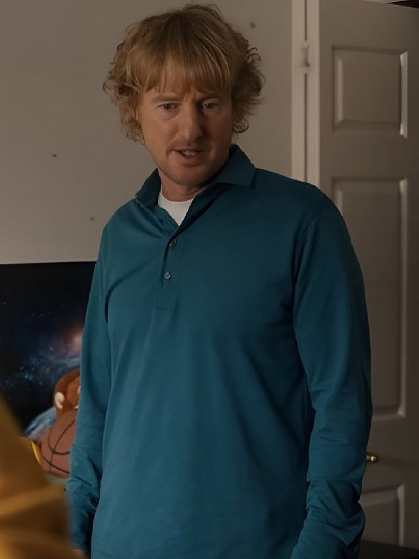 Stick Owen Wilson Blue Long Sleeve Polo Shirt Super Star Jacket