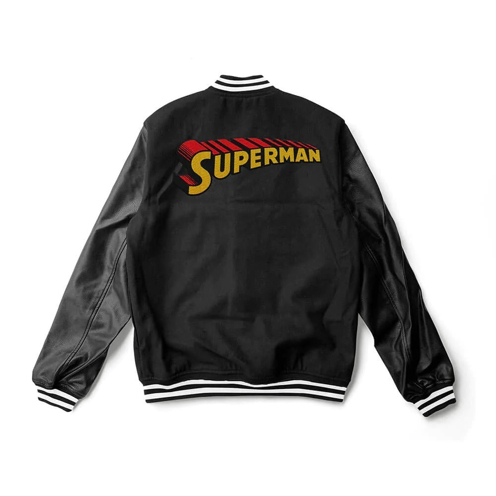 Superman Black Wool Varsity Jacket Super Star Jacket