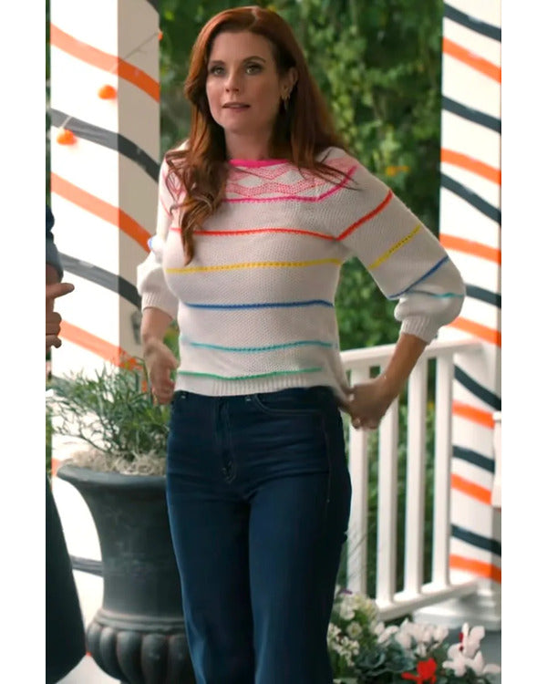 Sweet Magnolias JoAnna Garcia Swisher Rainbow Striped Sweater Super Star Jacket