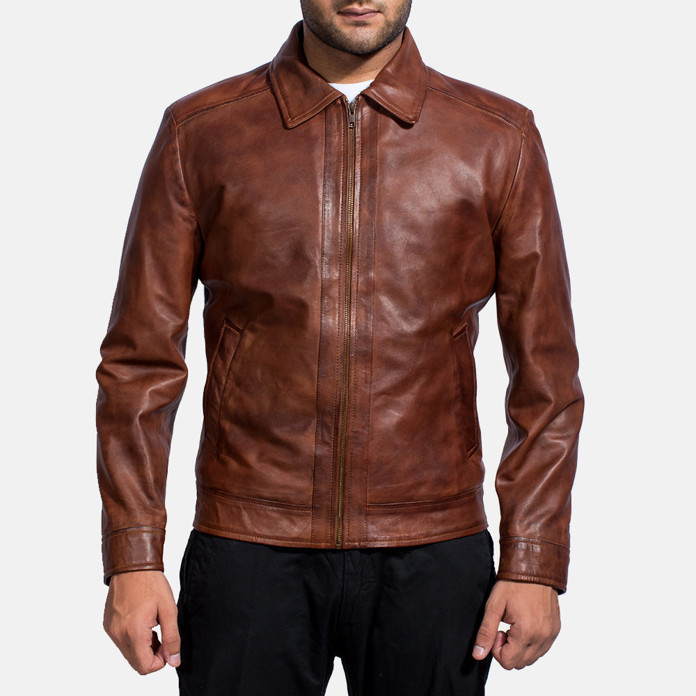 Inferno Brown Leather Jacket Super Star Jacket
