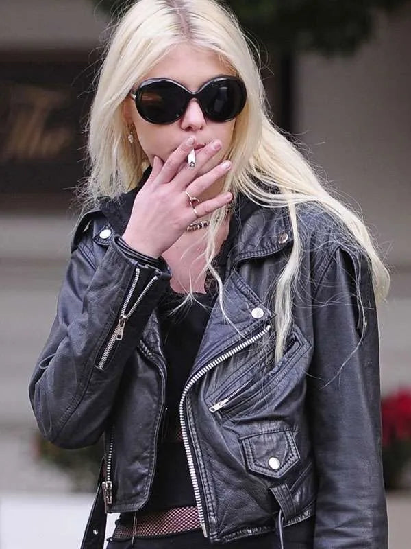 Taylor Momsen Gossip Girl Biker Leather Jacket Superstar Jacket