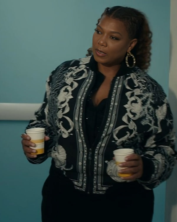 The Equalizer S05 Queen Latifah Black Printed Bomber Jacket Super Star Jacket